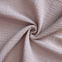 Ткань Муслин Жатый, цвет Пыльно-Розовый (на отрез)  в Иваново