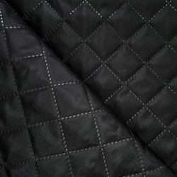 Стеганая подкладочная ткань с синтепоном (100гр/м2), цвет Черный (на отрез)  в Иваново