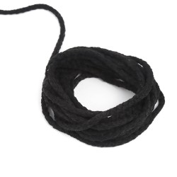 Шнур для одежды тип 2, цвет Чёрный (плетено-вязаный/полиэфир)  в Иваново